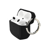 For Apple AirPods 3 (2021) Armor Hybrid Full-Body Military Hard Shell Rugged Shockproof with Metal Keychain [Front LED Visible]  Phone Case Cover