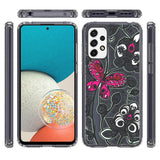 For Samsung Galaxy A53 5G Cases Pattern Design Ultra Thin Clear Hybrid Rubber Gummy TPU Grip + Hard PC Back Shockproof  Phone Case Cover
