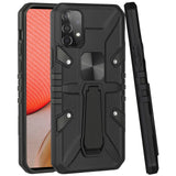 For Samsung Galaxy A02S Armor Kickstand Case Hybrid Heavy Duty Silicone Bumper with Magnetic Function Shockproof Hard  Phone Case Cover