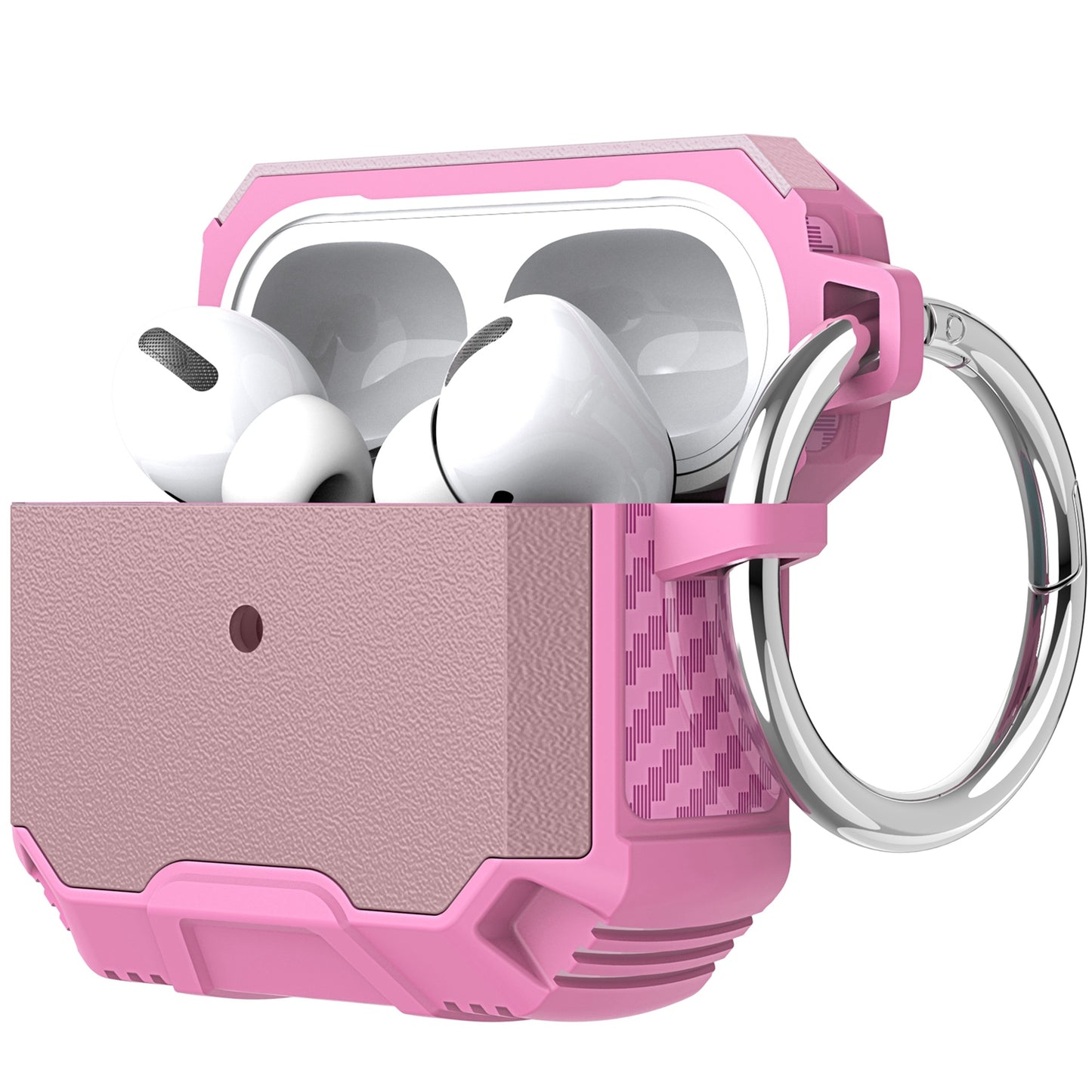For Apple AirPods 3 (2021) Heavy Duty Tuff Hybrid 2 in 1 Shockproof Full Protective Case Hard PC Rubber TPU Cover with Carabiner Phone Case Cover