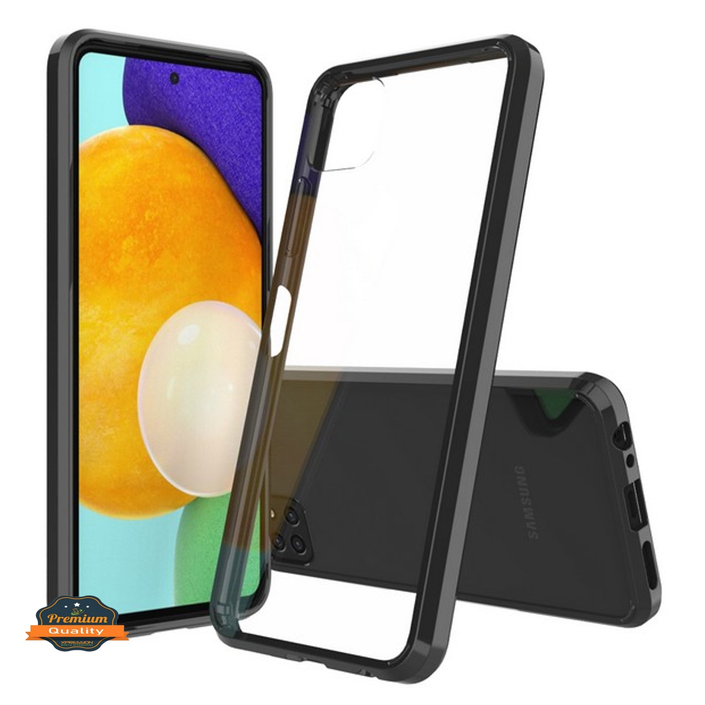 For Samsung Galaxy A03 Core Crystal HD Clear Back Panel PC + TPU Bumper Frame Hybrid Slim Hard Shockproof Defender Phone Case Cover