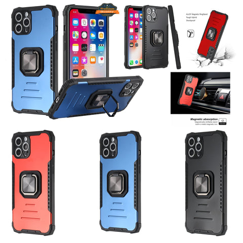 For Apple iPhone 12 /Pro Max Hybrid Cases with Stand Magnetic Ring Kickstand Shockproof Armor Heavy Duty Military Grade  Phone Case Cover