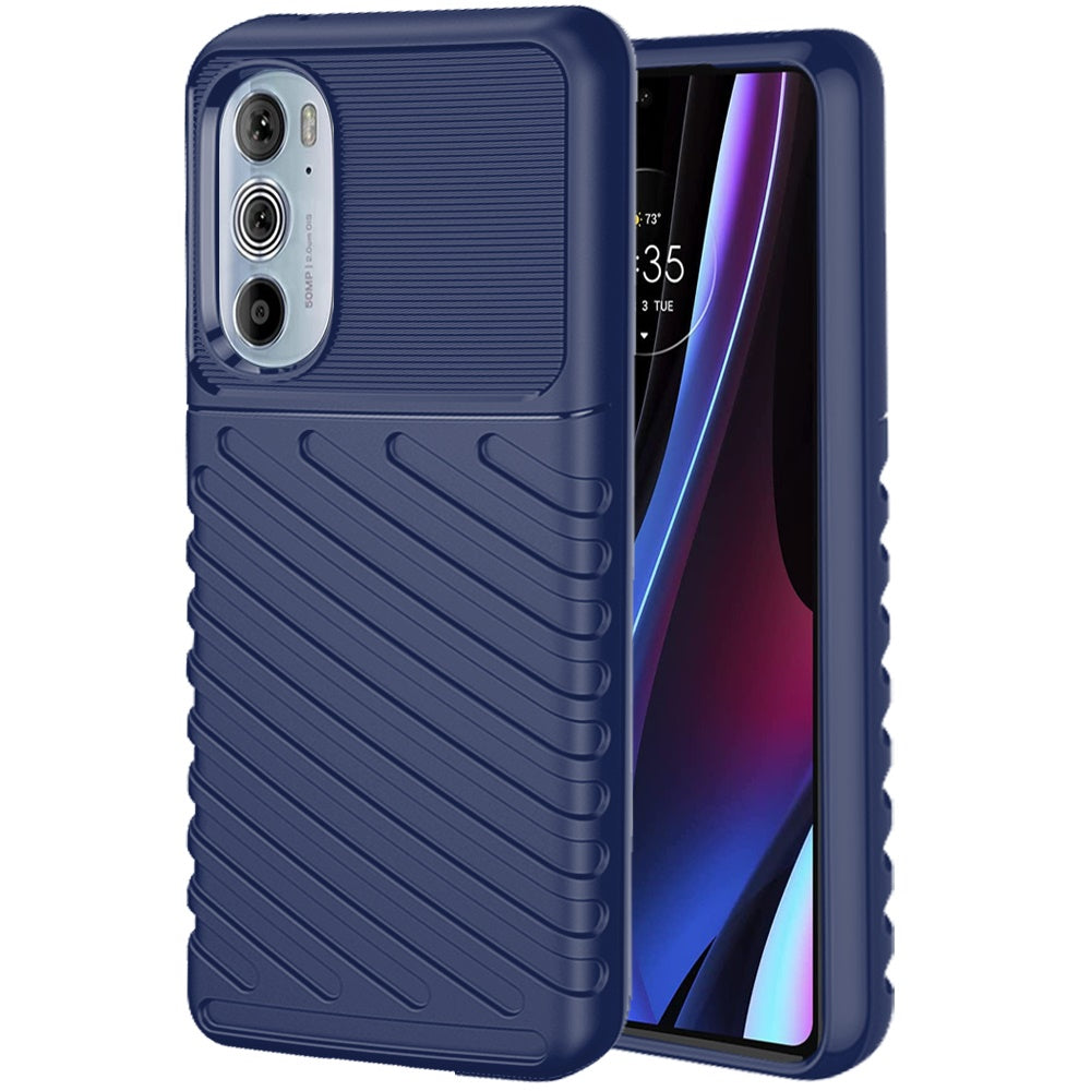 For Motorola Edge+ 2022 /Edge Plus Rugged Hybrid Hard PC Silicone Gel TPU Bumper Texture Shockproof Anti Slip Protective Stylish Phone Case Cover