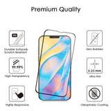 For Apple iPhone 13 (6.1") Full-Coverage Tempered Glass Screen Protector [2.5D Round Edge] Tempered Glass Film 0.3mm Full Cover Clear Black Screen Protector