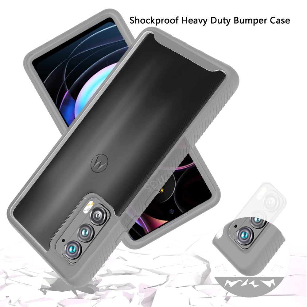 For Motorola Edge 2021 Clear Dual Layer Rugged Bumper Frame Heavy Duty Hybrid Shockproof Rubber TPU Full Body Defender Phone Case Cover