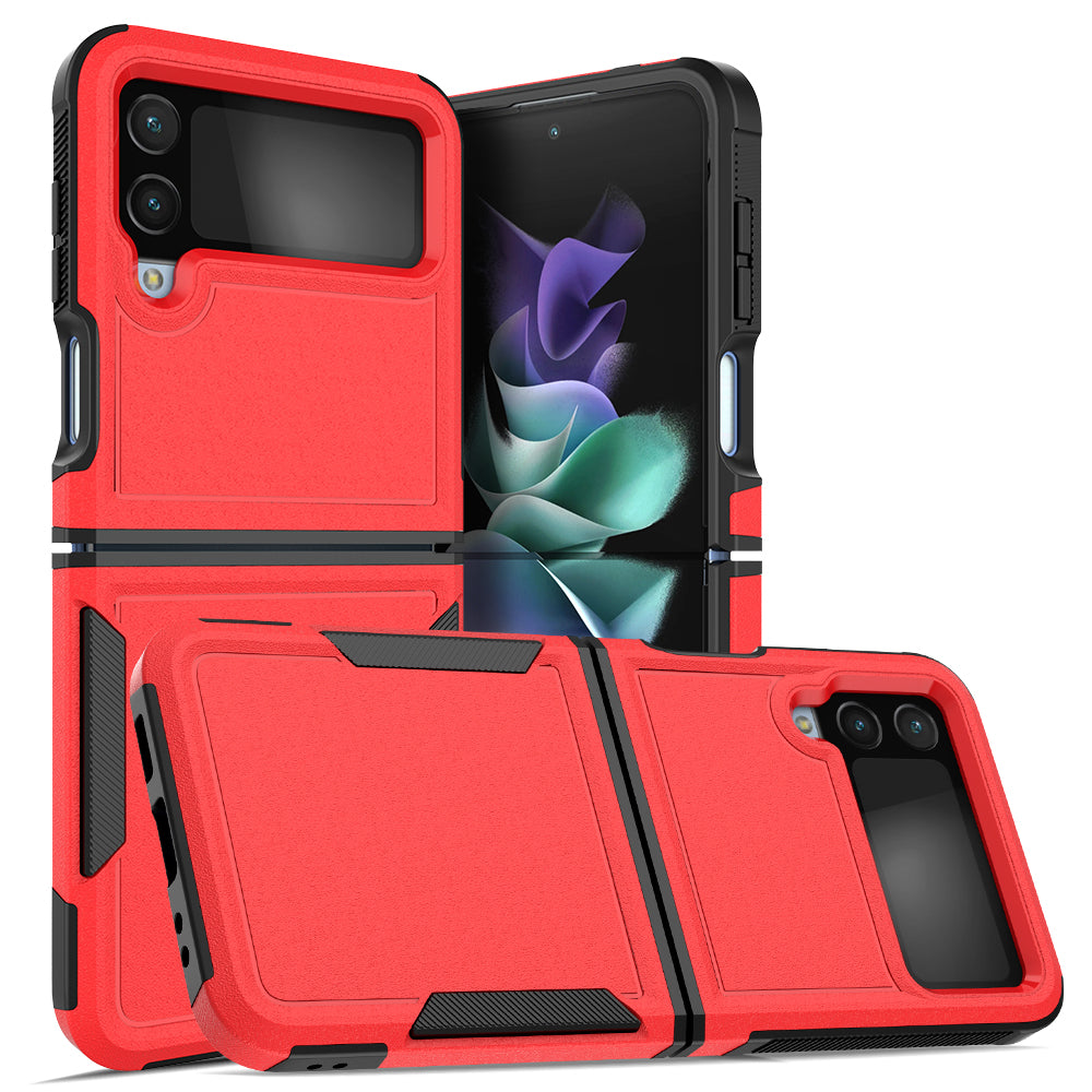 For Samsung Galaxy Z Flip 4 5G Tough Hybrid Rugged Hard Shockproof Drop-Proof 3in1 Protection, Military Grade Armor Phone Case Cover