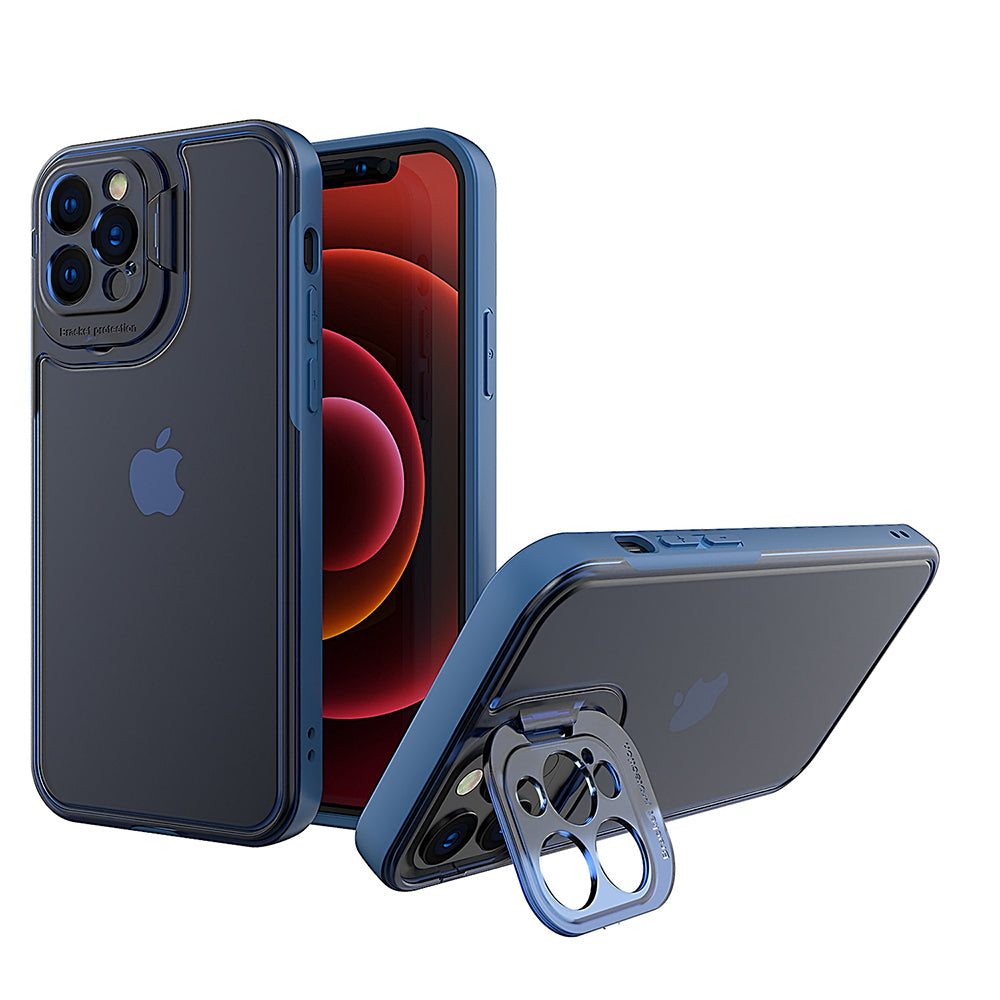 For Apple iPhone 13 /Pro Max Hybrid Tinted with Precise Raised Camera Protection & Invisible Stand Kickstand Ultra Slim Phone Case Cover