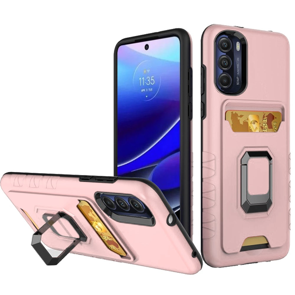 For Motorola Moto G Stylus 5G 2022 Wallet Case Designed with Credit Card Holder & Kickstand Ring Heavy Duty Hybrid Phone Case Cover