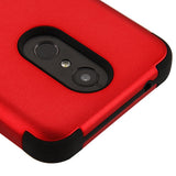 For LG K10 (2018)/K30 (X410)/Premier Pro/Harmony 2/Phonenix Plus Hybrid Three Layer Hard PC Shockproof Heavy Duty TPU Rubber Red Black Phone Case Cover