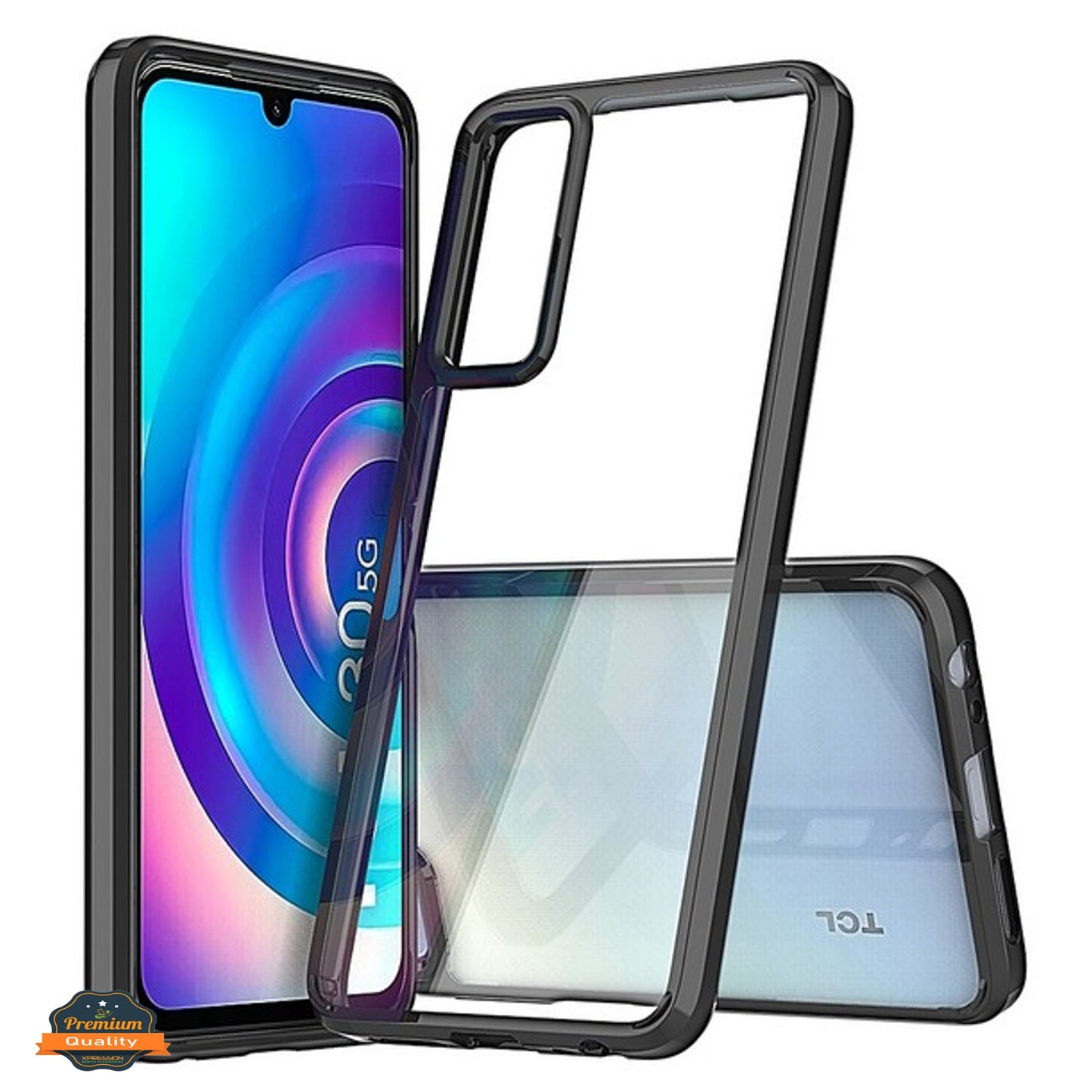 For OnePlus 10T 5G Transparent HD Clear Back Panel + TPU Bumper Frame Hybrid Thin Slim Hard Shockproof Defender Phone Case Cover
