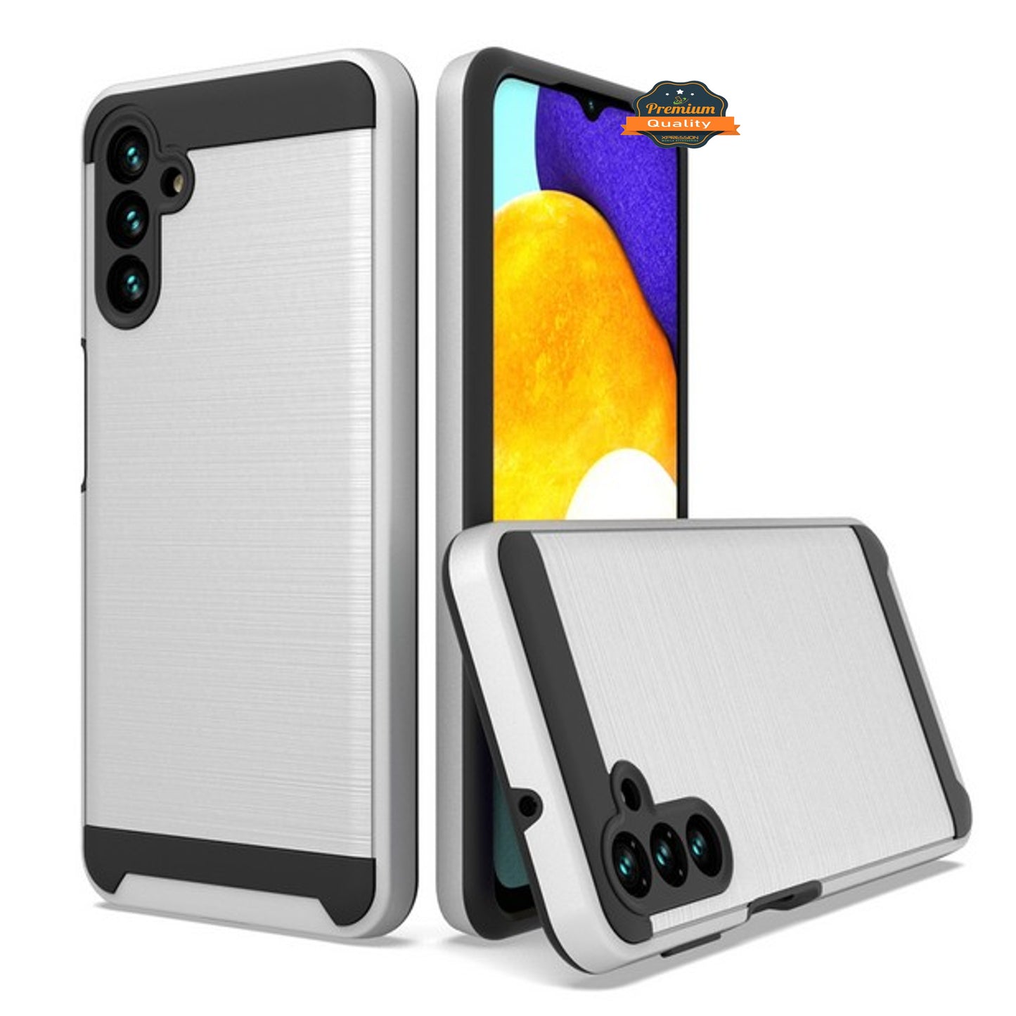 For Motorola Moto G Pure Rugged TPU Hard PC Brushed Metal Texture Hybrid Dual Layer Defender Armor Shock Absorbing Phone Case Cover