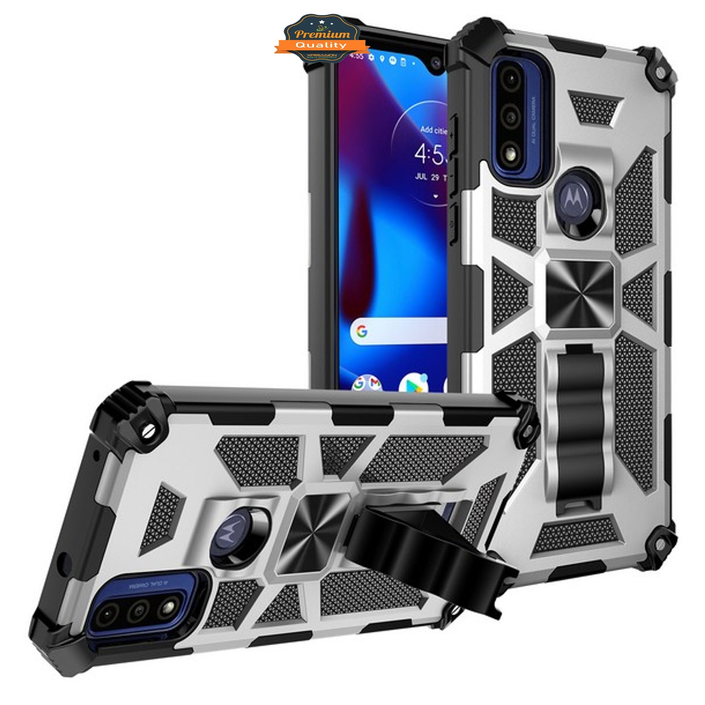 For AT&T Maestro Max Built in Magnetic Kickstand, Military Hybrid Bumper Heavy Duty Dual Layers Rugged Protective Phone Case Cover