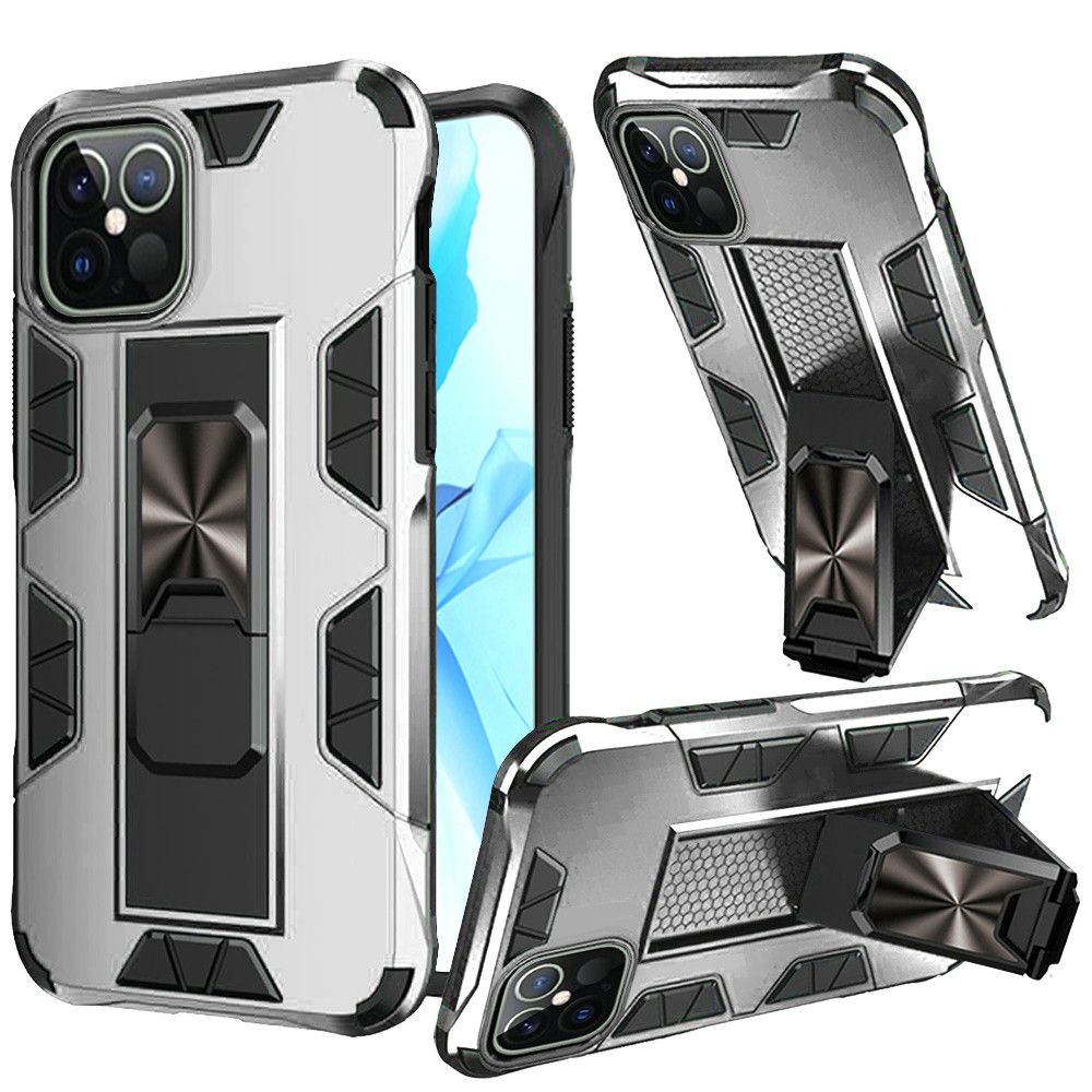 For Apple iPhone 12 Pro Max (6.7") Hybrid Magnetic Slide Ring Stand fit Car Mount Grip Holder Heavy Duty Rugged Military Grade Phone Case Cover