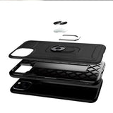 For Apple iPhone 12 Pro Max (6.7") Armor Hybrid Dual Layer 2in1 Military-Grade with 360° Rotating Metal Ring Holder Kickstand  Phone Case Cover