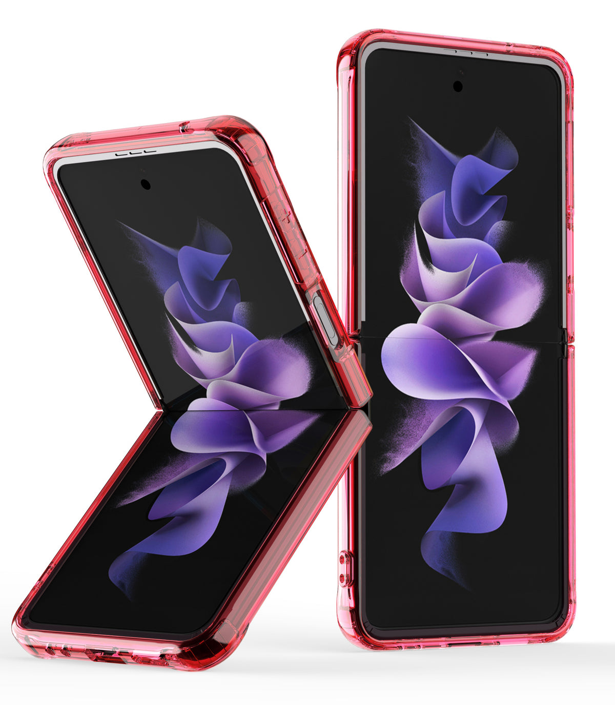 For Samsung Galaxy Z Flip 3 5G Colored Transparent Shockproof Hard PC + Rubber TPU Hybrid Bumper Shell Thin Slim Protective Phone Case Cover
