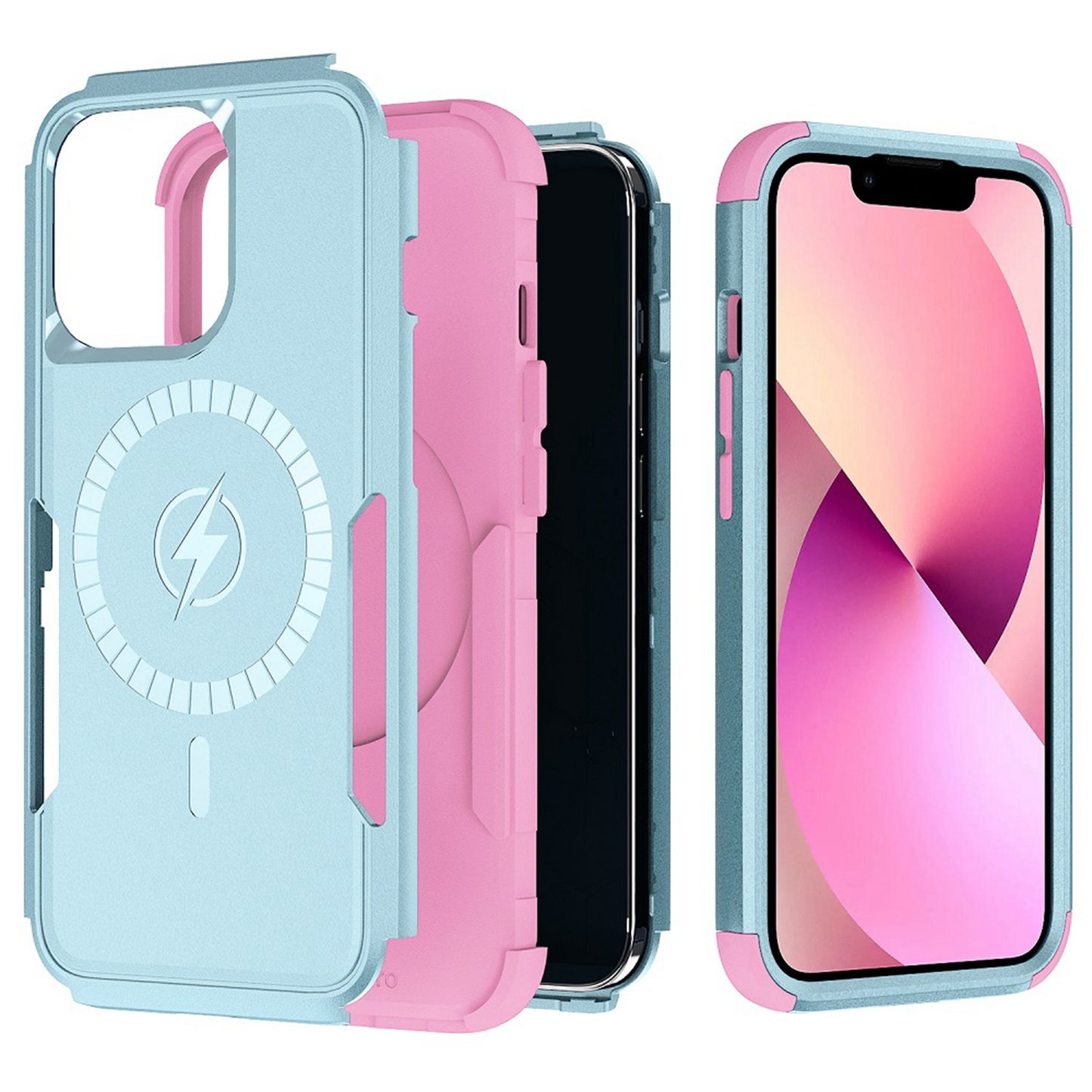For Apple iPhone 13 Pro /6.1" Hybrid Heavy Duty Compatible with MagSafe Drop Protective Tough Rugged Slim Shockproof Phone Case Cover