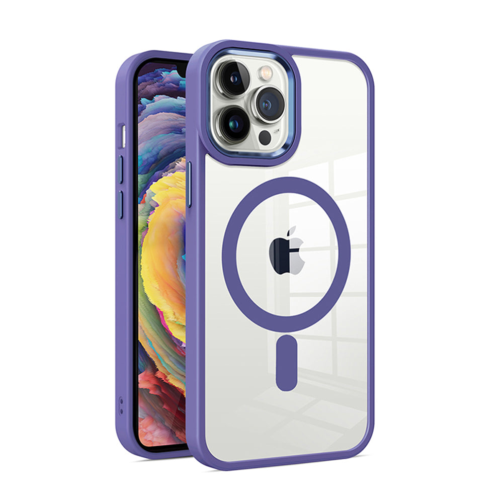 For Apple iPhone 14 /Plus Pro Max Transparent Magnetic Compatible with MagSafe Hybrid Soft Edge Shockproof Phone Case Cover
