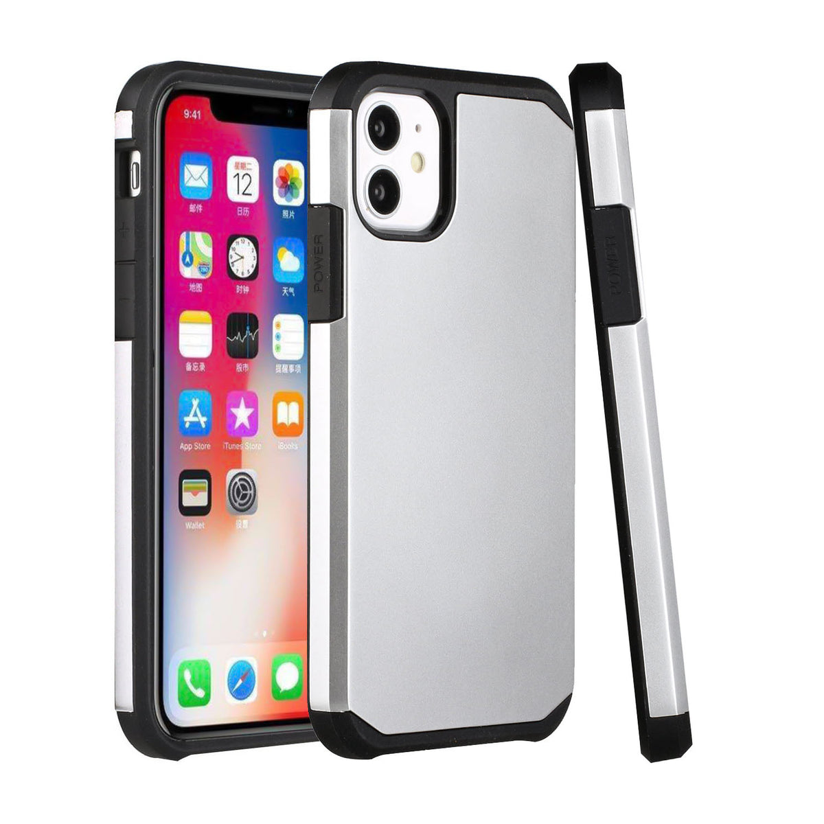 For Apple iPhone 13 /Pro Max Hybrid Dual Layer Armor Hard PC Soft TPU Rubberized Armor Shock Absorption Ultra Slim Fit Phone Case Cover