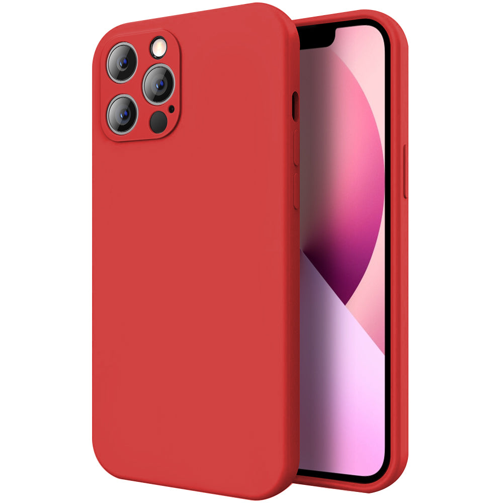 For Apple iPhone 13 / Pro Max Liquid Silicone Hybrid Gel Rubber Full Body Protection with Microfiber Lining Shockproof Flexible TPU Anti-Drop Phone Case Cover