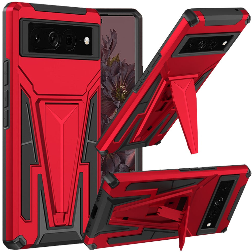 For Google Pixel 7/ 7 Pro Heavy Duty Protection Hybrid Built-in Kickstand Rugged Shockproof Military Grade Dual Layer Hard PC Phone Case Cover