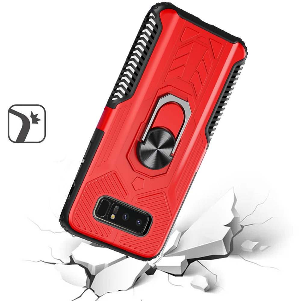 For Samsung Galaxy Note 8 Military Grade Hybrid Heavy Duty 2 in 1 Protective Hard PC and Silicone with Ring Stand Holder Phone Case Cover
