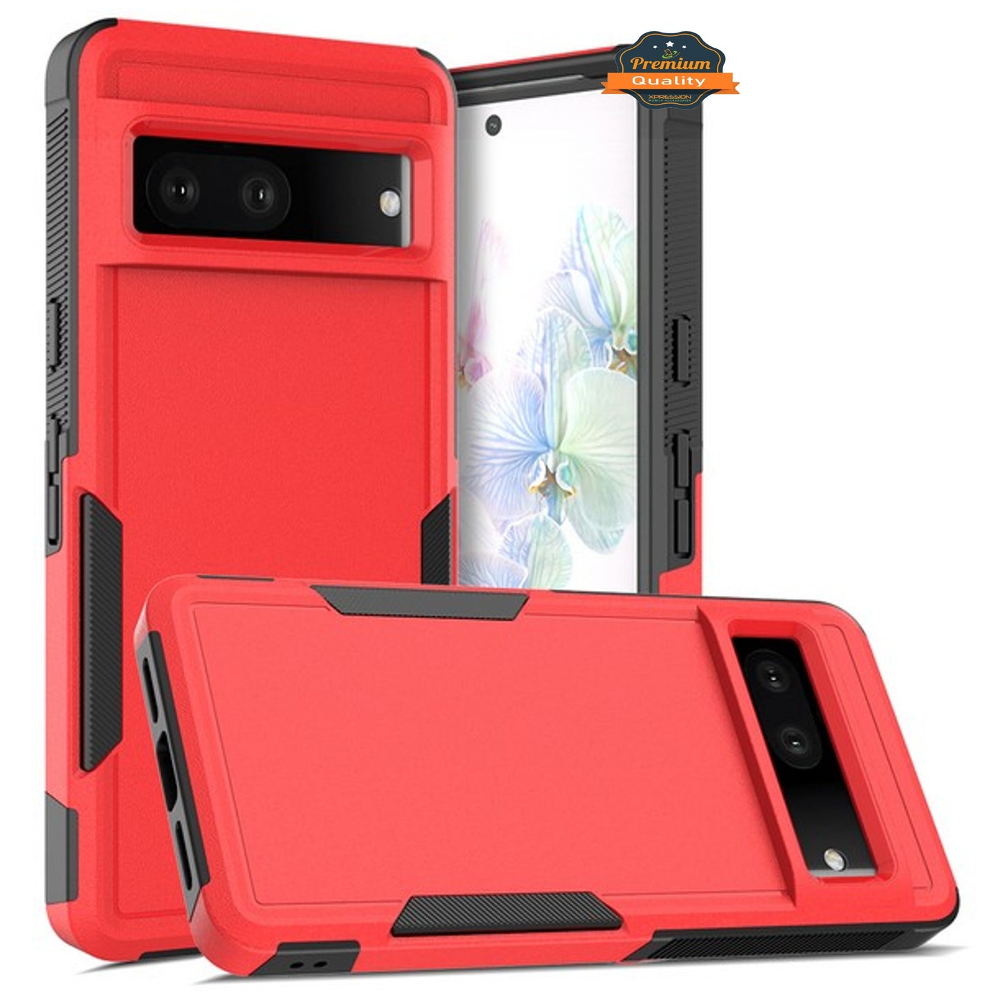 For Google Pixel 7 Pro Hybrid Bumper Rugged Dual Layer Heavy-Duty Military-Grade 2in1 Rubber Defender Protective Phone Case Cover