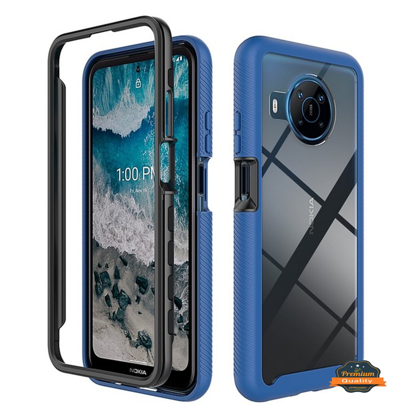 For Nokia X100 Full Body Frame Armor Slim Hybrid Double Layer Hard PC + TPU Transparent Back Rugged Bumper Shockproof Phone Case Cover