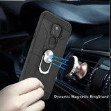 For Samsung Galaxy A71 5G Cases with Stand Kickstand Ring Holder [360° Rotating] Armor Dual Layer Work with Magnetic Car Mount Black Phone Case Cover