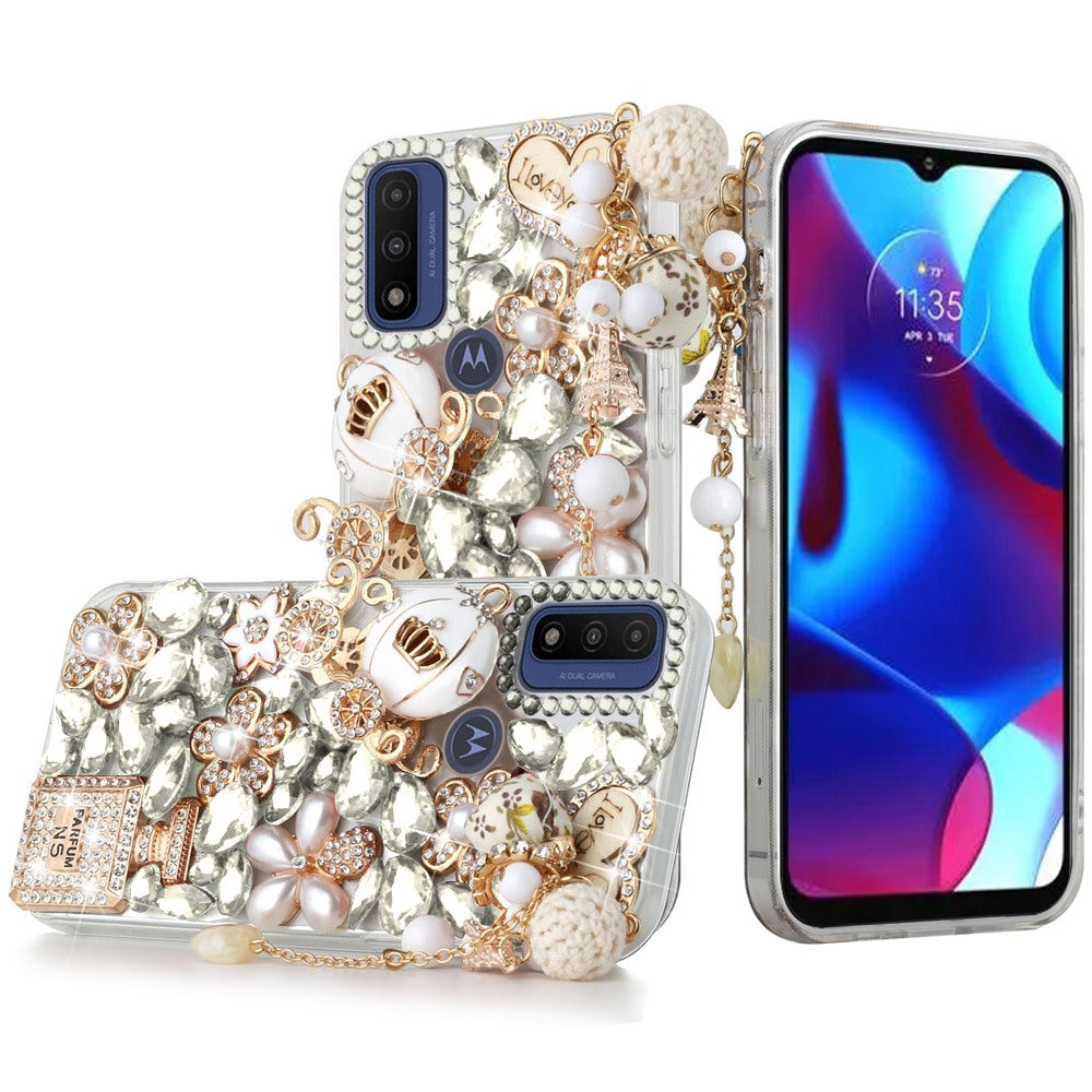 For Apple iPhone 13 Pro Max 6.7" Bling Crystal 3D Full Diamonds Luxury Sparkle Rhinestone Hybrid Protective Phone Case Cover