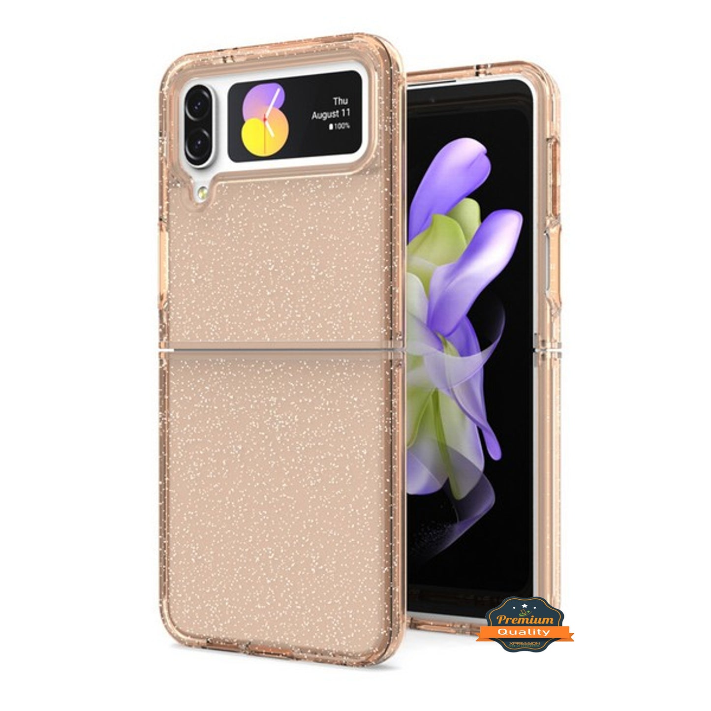 For Samsung Galaxy Z Flip 4 5G Glitter Sparkle Bling Shiny Thin Slim Hybrid Shockproof Rubber Silicone TPU Gel Protective Phone Case Cover