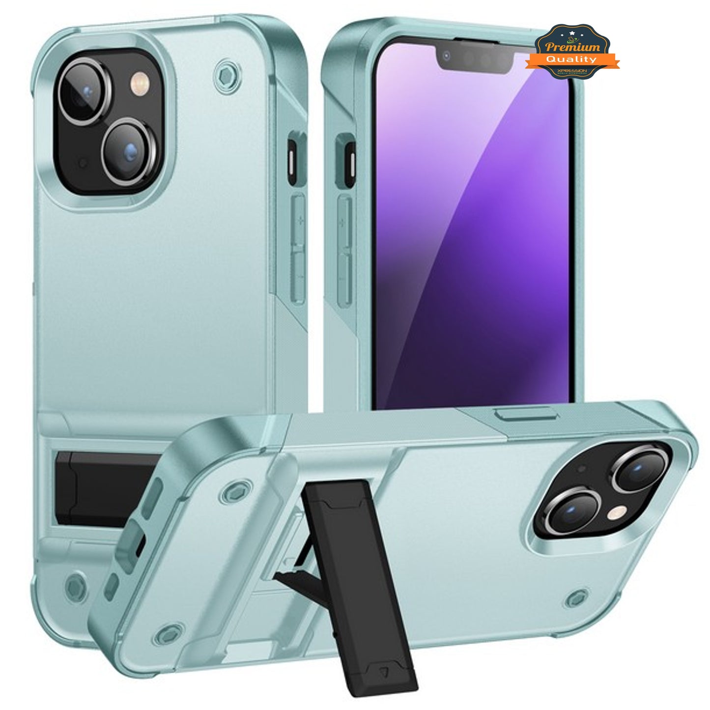 For Apple iPhone 14 /Plus Pro Max Heavy Duty with Kickstand Hybrid Sturdy Military Armor Durable Shockproof Bumper Phone Case Cover