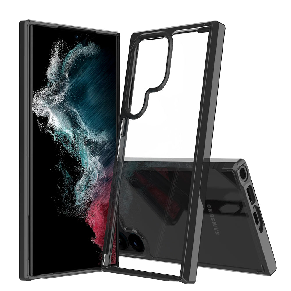 For Samsung Galaxy S23 /Plus /Ultra Hybrid Transparent Clear Acrylic Back Hard PC & TPU Protective Bumper Extra Shock-Absorb Phone Case Cover