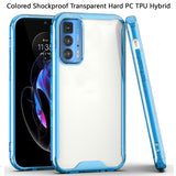 For Motorola Edge 20 Pro Colored Shockproof Transparent Hard PC + Rubber TPU Hybrid Bumper Shell Ultra Thin Slim Protective  Phone Case Cover