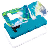 For LG G8 ThinQ Hybrid Dual Layer Hard PC Cases Shockproof TPU Rugged Bumper Palm Beach Tropical Teal Phone Case Cover