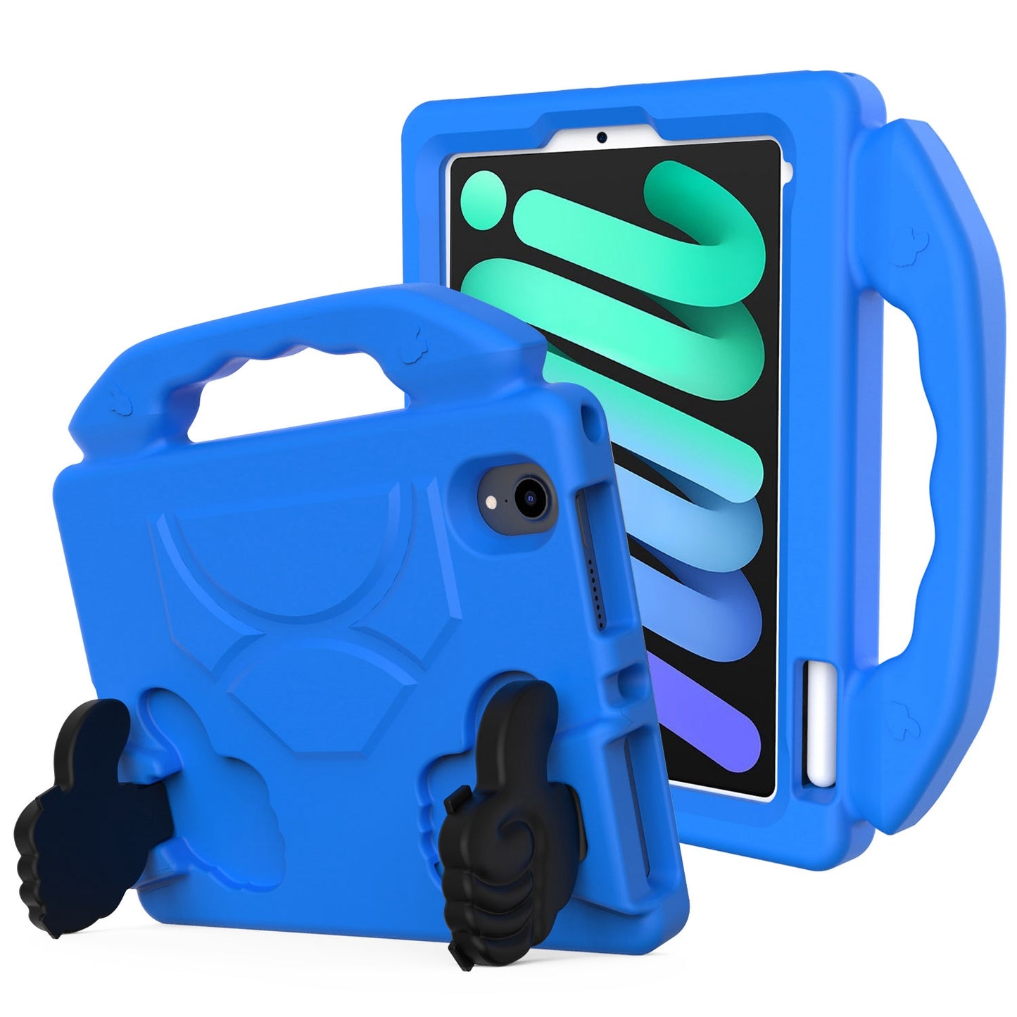 Case for Samsung Galaxy Tab S6 Lite 10.4" Hybrid Shockproof Thumbs Up Kickstand Anti-slip Rubber TPU Kid-Friendly Bumper Tablet Blue Tablet Cover