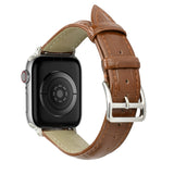 For Apple Watch Size 42/44/45mm Genuine Leather Replacement Band Strap Hybrid Wristbands Design Gold Buckle for iWatch Series 7/SE/6/5/4/3/2/1  Phone Case Cover