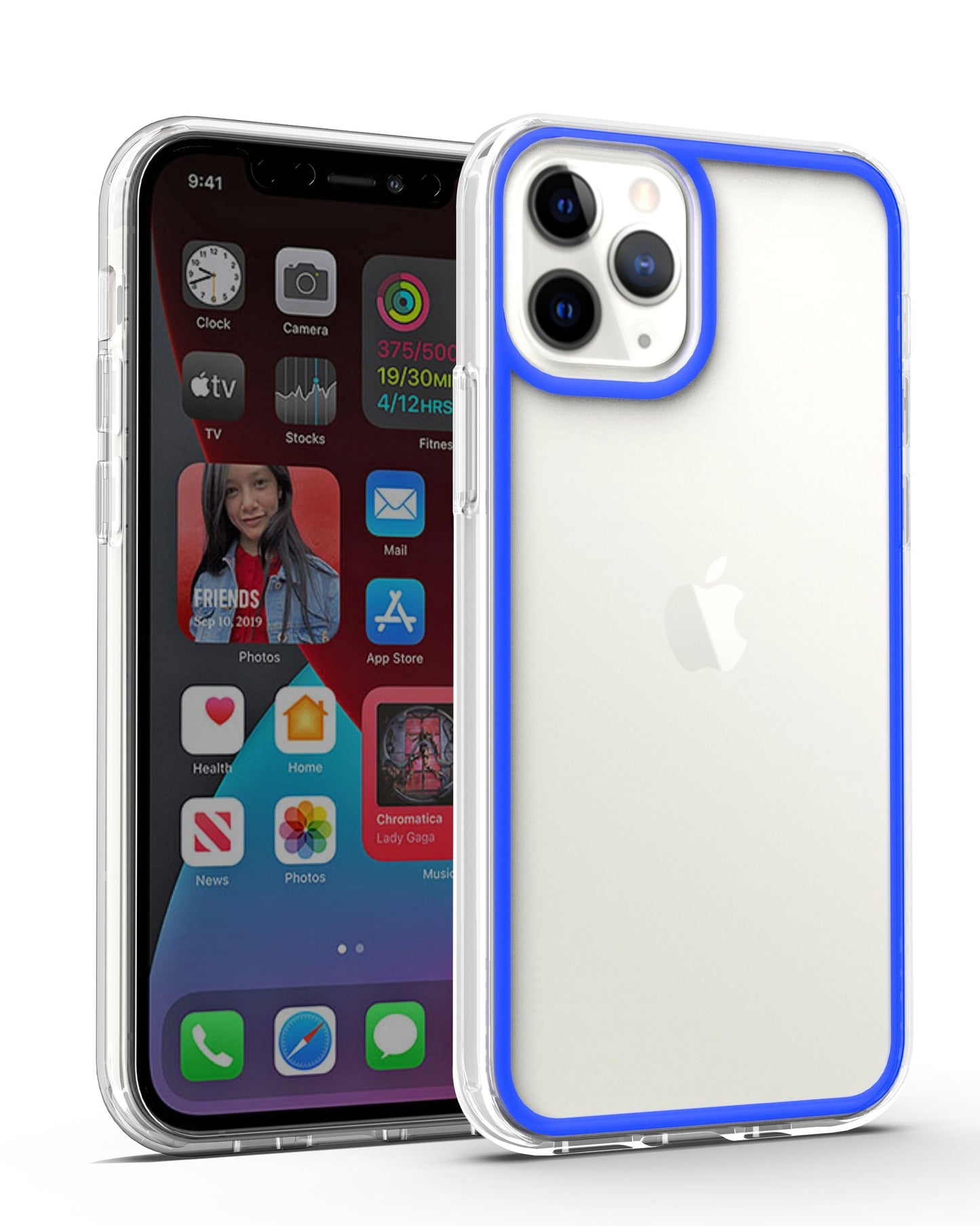 For Apple iPhone 13 Pro (6.1") Ultra Slim Fit Transparent Colored Frame Bumper Hard PC Back Rubber TPU Hybrid Rugged Phone Case Cover