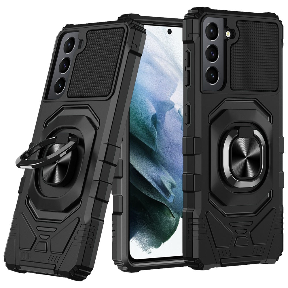 For Samsung Galaxy S22 Hybrid Dual Layer with Rotate Magnetic Ring Stand Holder Kickstand, Rugged Shockproof Protective  Phone Case Cover