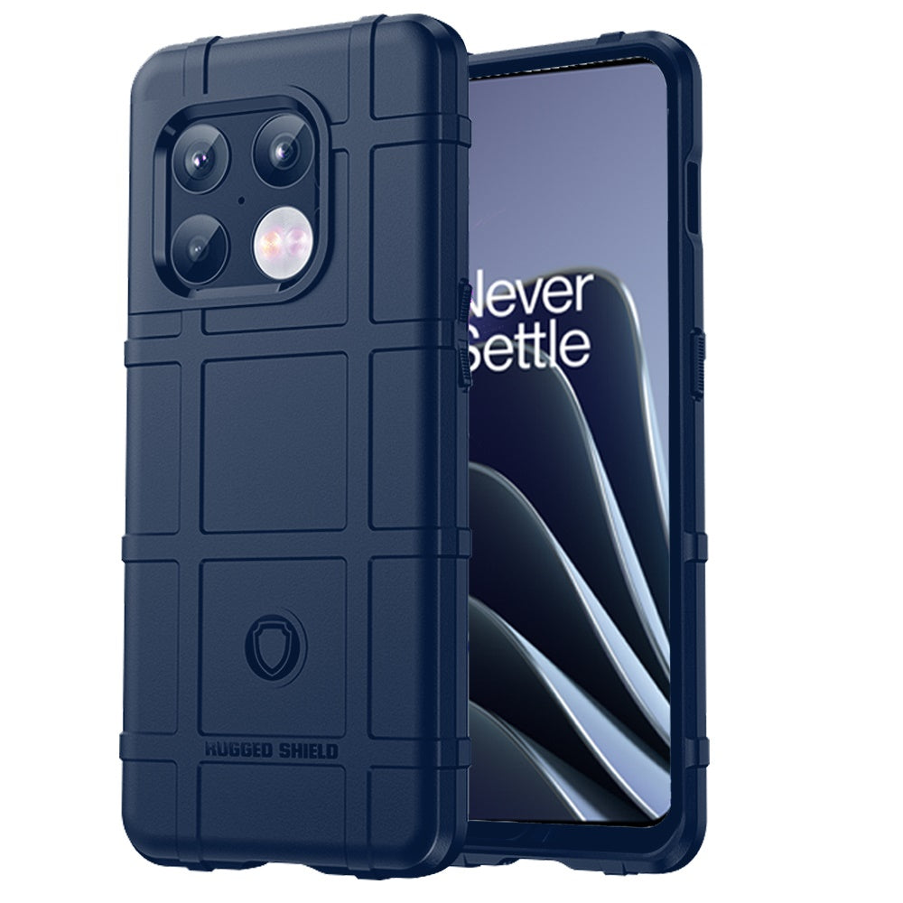 For OnePlus 10 Pro 5G Rugged Shield Hybrid TPU Thick Solid Rough Armor Tactical Matte Grip Silicone Texture Anti-Drop Phone Case Cover