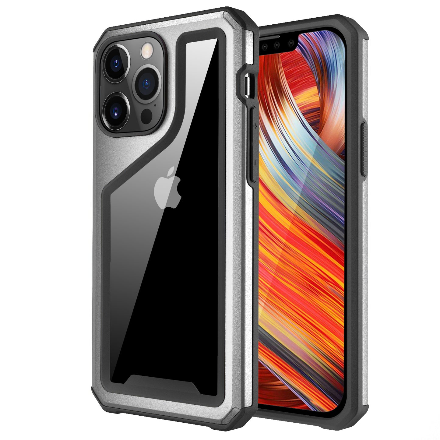 For Apple iPhone 12 /12 Pro (6.1") Clear Hybrid Aluminum Alloy Protective Shockproof Hard Back Dual Layer Bumper Frame Phone Case Cover