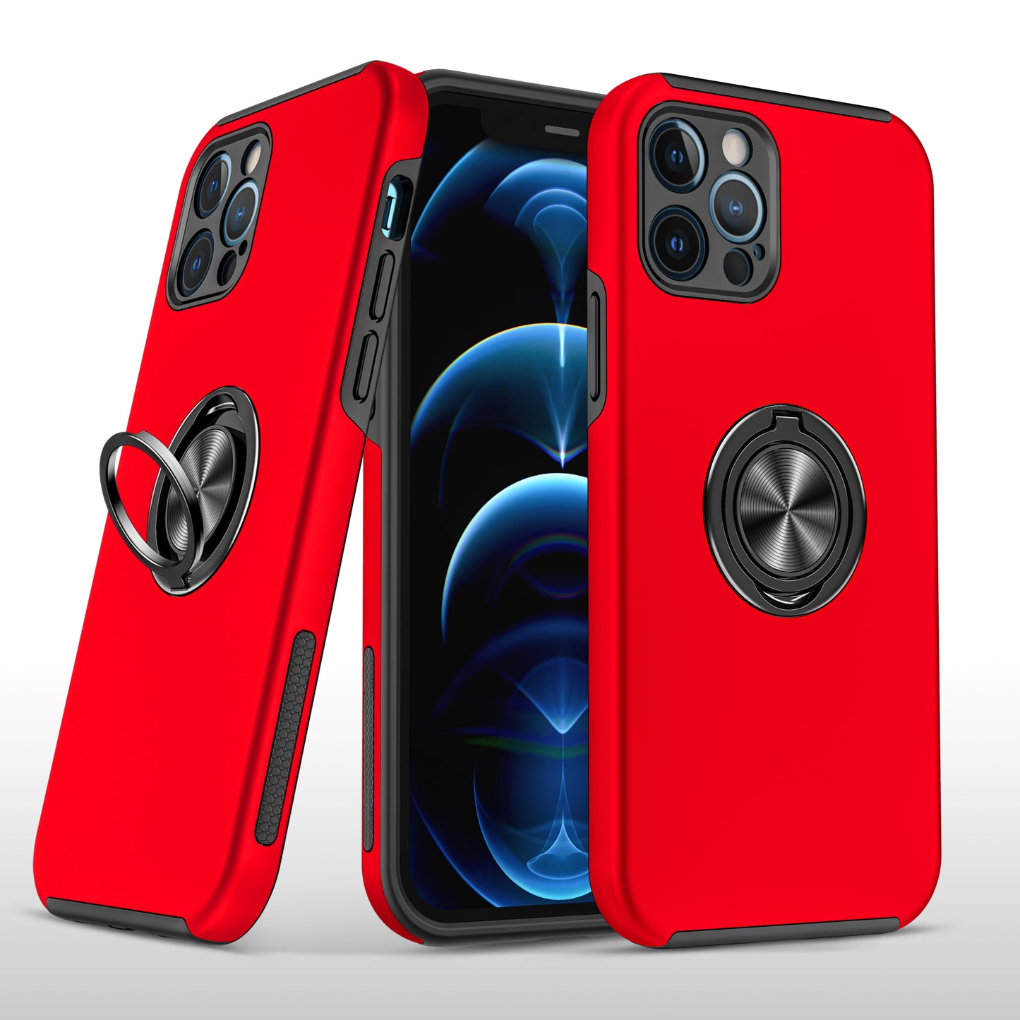 For Apple iPhone XR Slim Hybrid 360 Degree Rotatable Metal Invisible Ring Stand Holder Fit Magnetic Car Mount Shockproof Phone Case Cover