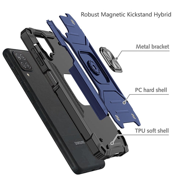 Kickstand Armor Dropproof PC TPU Shell Case with Magnetic Metal
