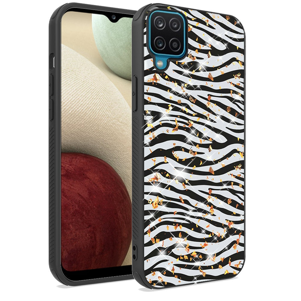 For Apple iPhone 13 Pro Max (6.7") Printed Design Pattern Hybrid with Glitter Sparkle Bling Slim Fit Luxury Hard TPU Shockproof Protective Phone Case Cover