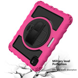Case for Apple iPad Air 4 / iPad Air 5 / iPad Pro (11 inch) Hybrid 3in1 Armor Rugged with Built-in Kickstand 360° Rotatable Stand & Shoulder Hand Strap Corner Shockproof Hot Pink Tablet Cover