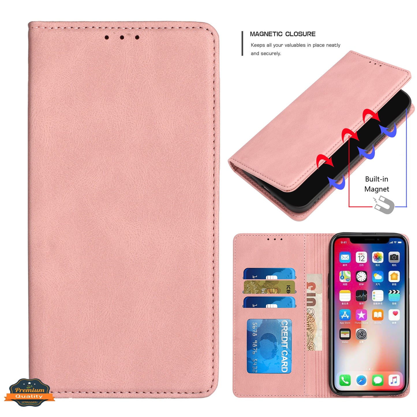For Nokia G400 5G Wallet Premium PU Vegan Leather ID Credit Card Money Holder with Magnetic Closure Pouch Flip, Stand Phone Case Cover
