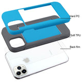 Apple iPhone 11 Pro Credit Card Wallet Back Storage Invisible Pocket Dual Layer Hard PC TPU Hybrid Protective