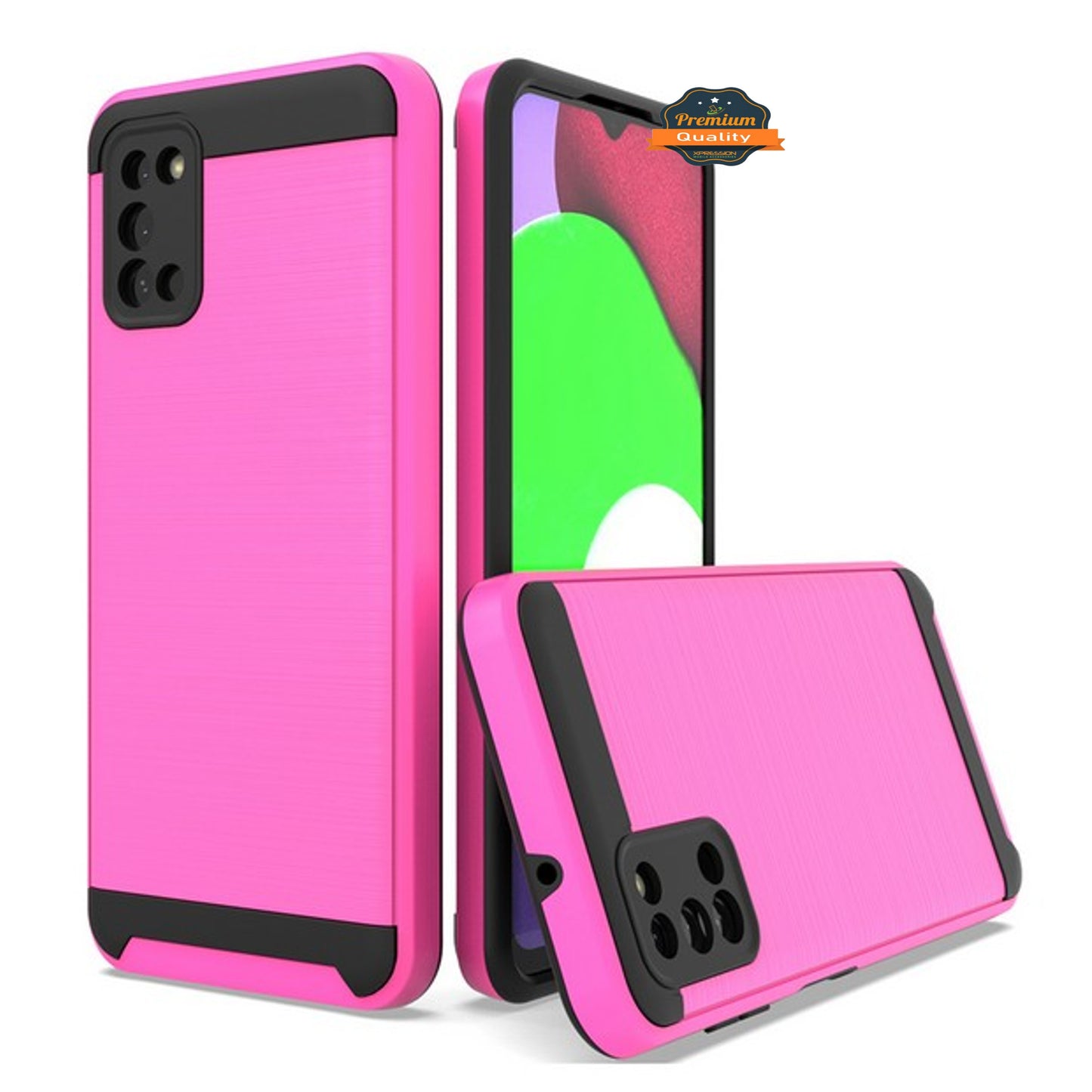 For Samsung Galaxy S20 FE / S20 Fan Edition Slim Rugged TPU + Hard PC Brushed Metal Texture Hybrid Dual Layer Defender Phone Case Cover