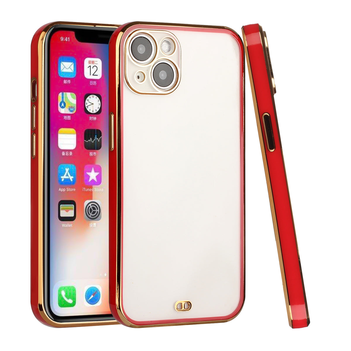 For Apple iPhone XR Slim Hybrid Gold Plated Chrome Transparent Rubber Gummy Hard PC Thick TPU Protective Phone Case Cover