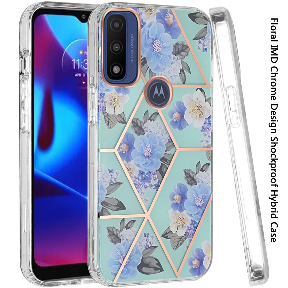 For Motorola Moto G Pure /G Power 2022 Fashion Floral IMD Design Flower Hybrid Protective Hard Rubber TPU Slim Back Shockproof Phone Case Cover