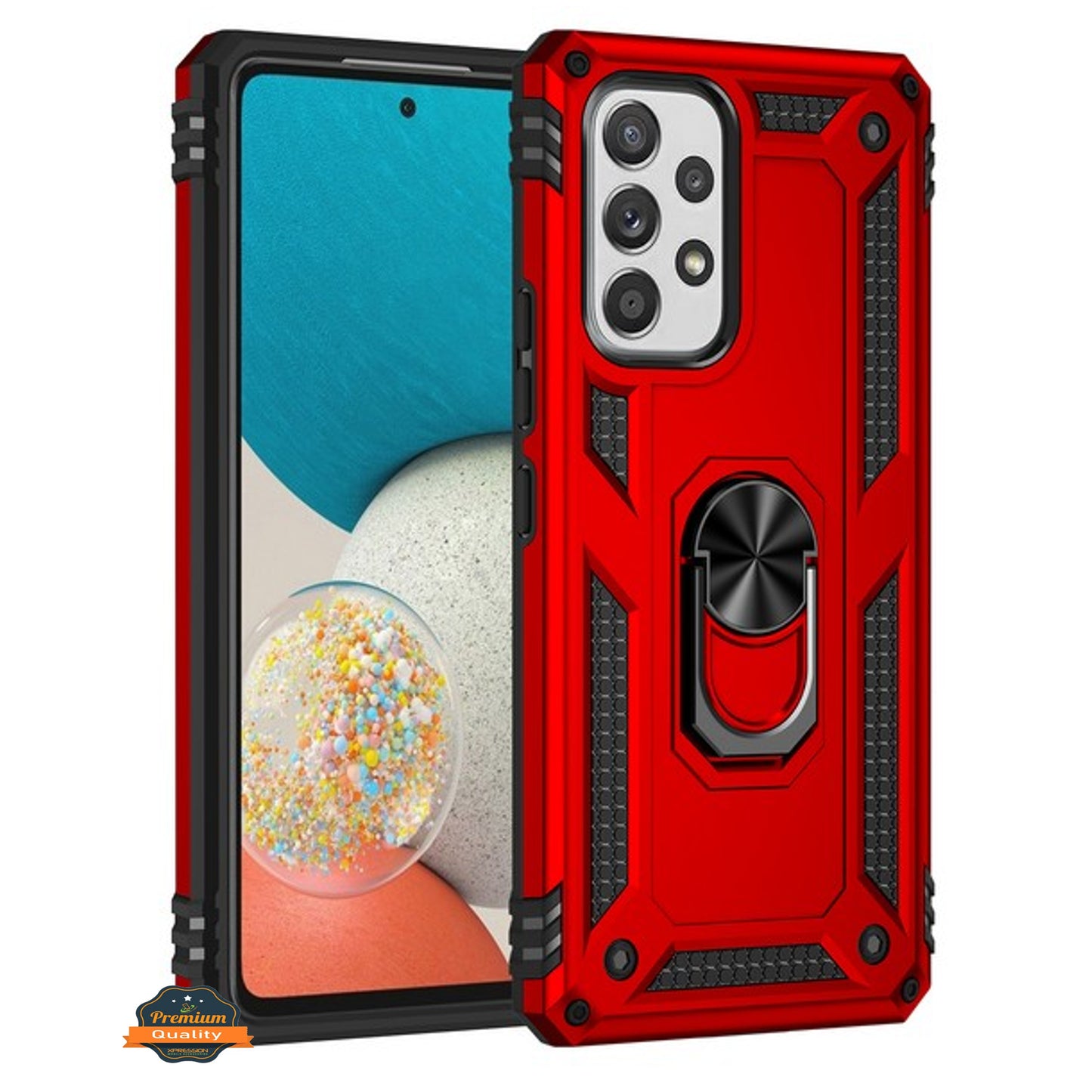 For Samsung S21 Ultra Shockproof Tuff Hybrid Dual Layer PC + TPU with 360° Ring Stand Metal Kickstand Heavy Duty Armor Phone Case Cover